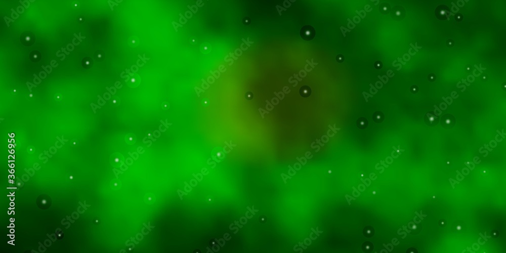 Dark Green, Yellow vector template with neon stars. Modern geometric abstract illustration with stars. Pattern for new year ad, booklets.