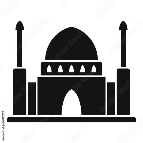 Dubai mosque temple icon. Simple illustration of Dubai mosque temple vector icon for web design isolated on white background
