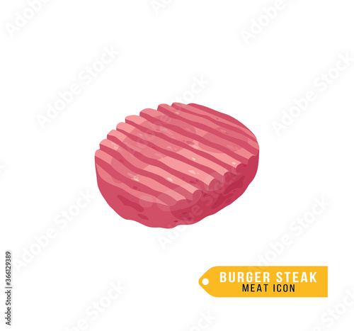 Raw Minced Beef steak isolated on white background. 