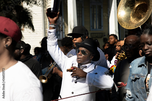 Marching in a Second Line Parade in New Orleans photo