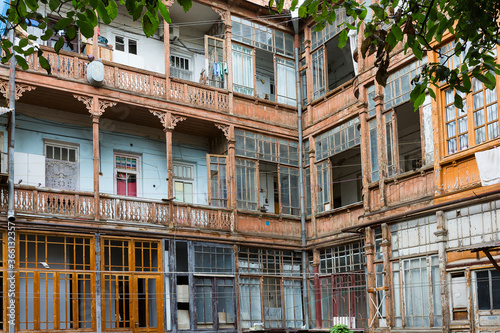 Old houses from the Soviet times in Tbilisi, Georgia
