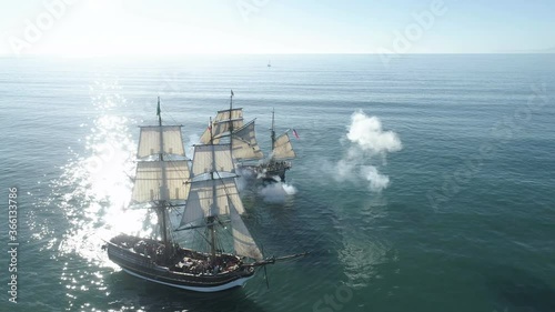 Tall Ship battel  reenactment on the high seas photo