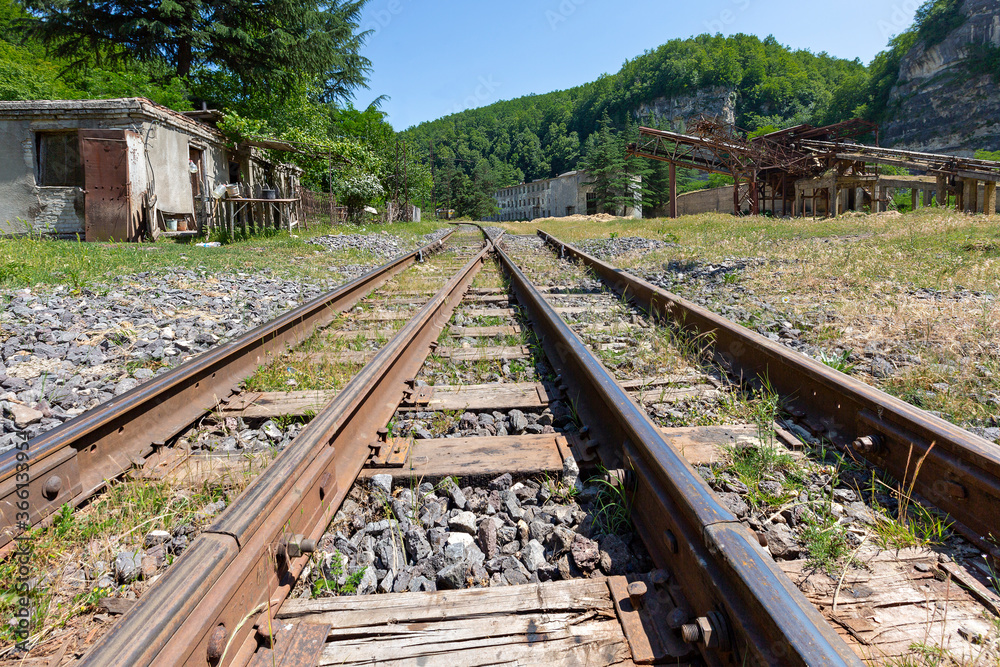 Abandoned Soviet era railroad, in Chiatura, Georgia Abandoned Soviet era railroad, in Chiatura, Georgia