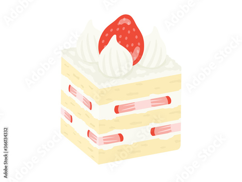 イチゴのショートケーキのイラスト