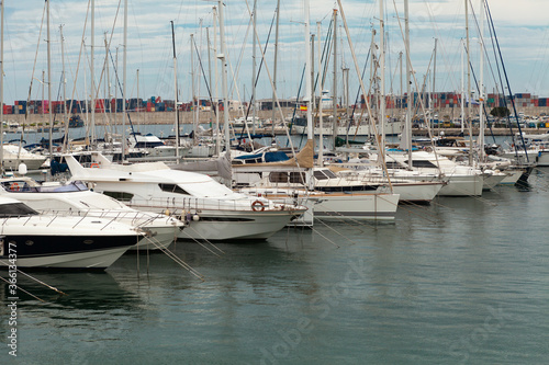 Valencia, Spain - 07/18/2020: Valencia maritime yacht port.