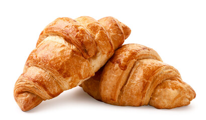 Fresh croissant on a white background. Isolated