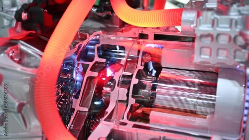 New technology of vehicle engine combined with electric motor simulated 