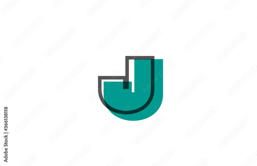 green black J line alphabet letter logo icon for company. Simple line design for business green black J line alphabet letter logo icon for company. Simple line design for business