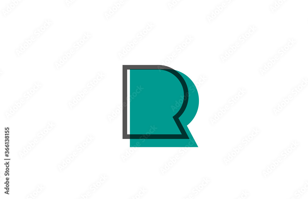 green black R line alphabet letter logo icon for company. Simple line design for business green black R line alphabet letter logo icon for company. Simple line design for business