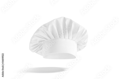 Blank white toque chef hat mockup, no gravity