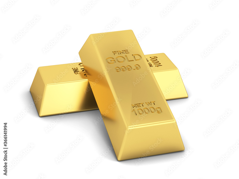 Stack of golden ingots Stack of golden ingots
