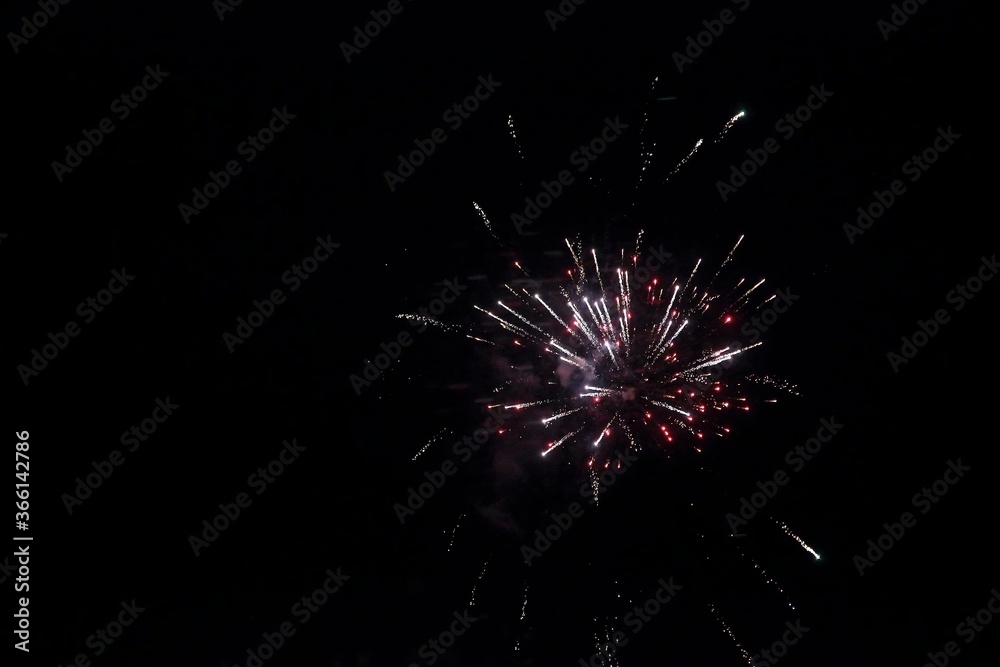 Festive fireworks against the black sky Festive fireworks against the black sky