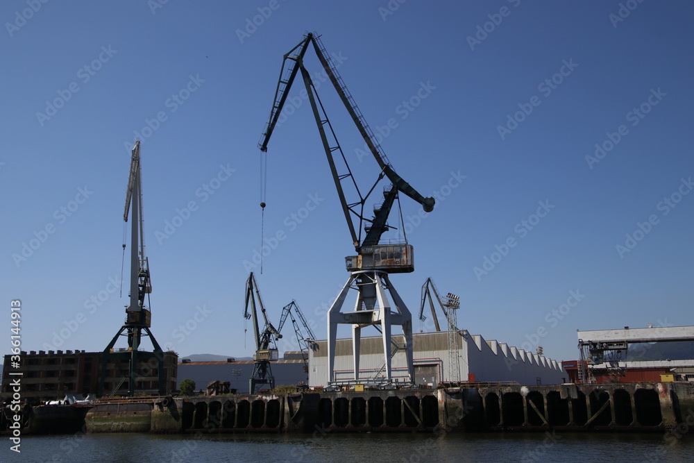 Crane in the estuary of Bilbao