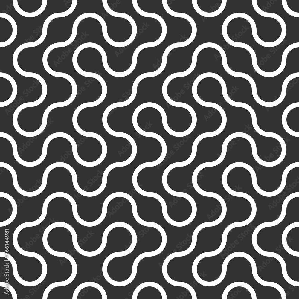 Abstract Black and White Metaballs path Geometric Seamless Pattern. Dark gray Metaball Shapes background. Thin white line maze wrapping paper or fabric. Vector Illustration Abstract Black and White Metaballs path Geometric Seamless Pattern. Dark gray Metaball Shapes background. Thin white line maze wrapping paper or fabric. Vector Illustration