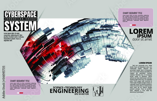 Vector background with 3D illustration abstract technology hi tech concept 