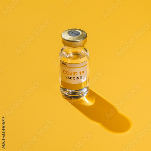 Studio shot of vial with Covid-19 vaccine photo