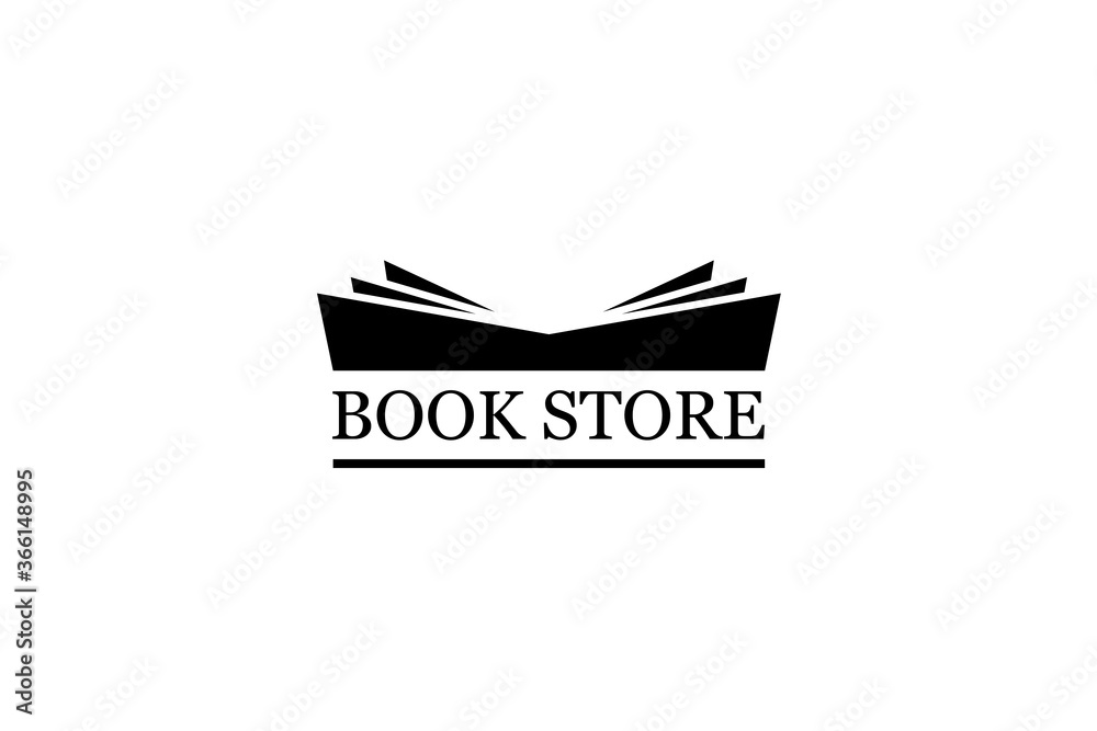 Book store logo. Book store icon. Classic book open logo. Vector illustration