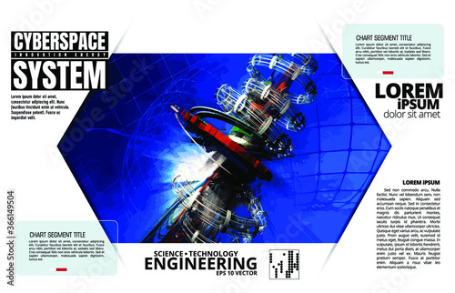 Abstract technology concept background, vector 3D illustration