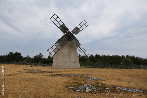 Historic windmill on Gotland  Sweden