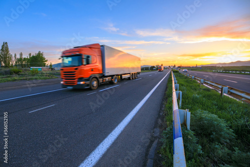truck on road
