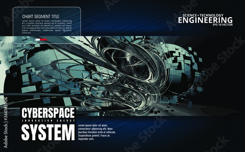 Abstract technology concept background, vector 3D illustration