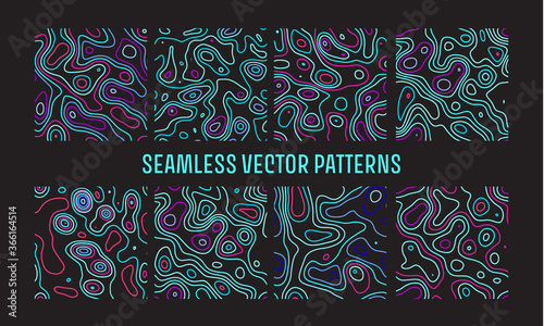 Abstract seamless noise vector for print design. Line vector topography. Marble pattern.