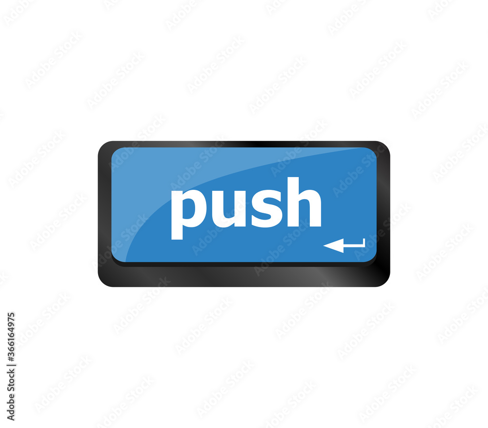 push key on computer keyboard, business concept push key on computer keyboard, business concept