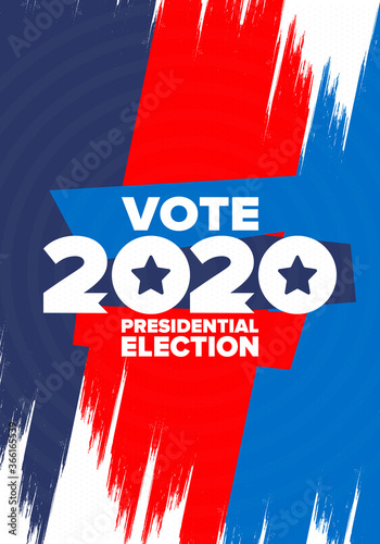 Presidential Election 2020 in United States. Vote day, November 3. US Election. Patriotic american element. Poster, card, banner and background. Vector illustration