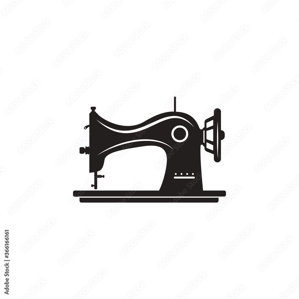 Vintage sewing machine icon. Simple illustration of manual stitching machine icon for web design isolated on white background.