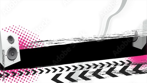 music themed animation with text frame