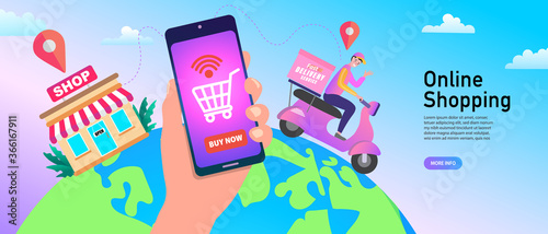 Order from anywhere and get it delivered to your door. This concept visualizes a seamless e commerce experience, with easy mobile ordering and a reliable global courier service right to your home.