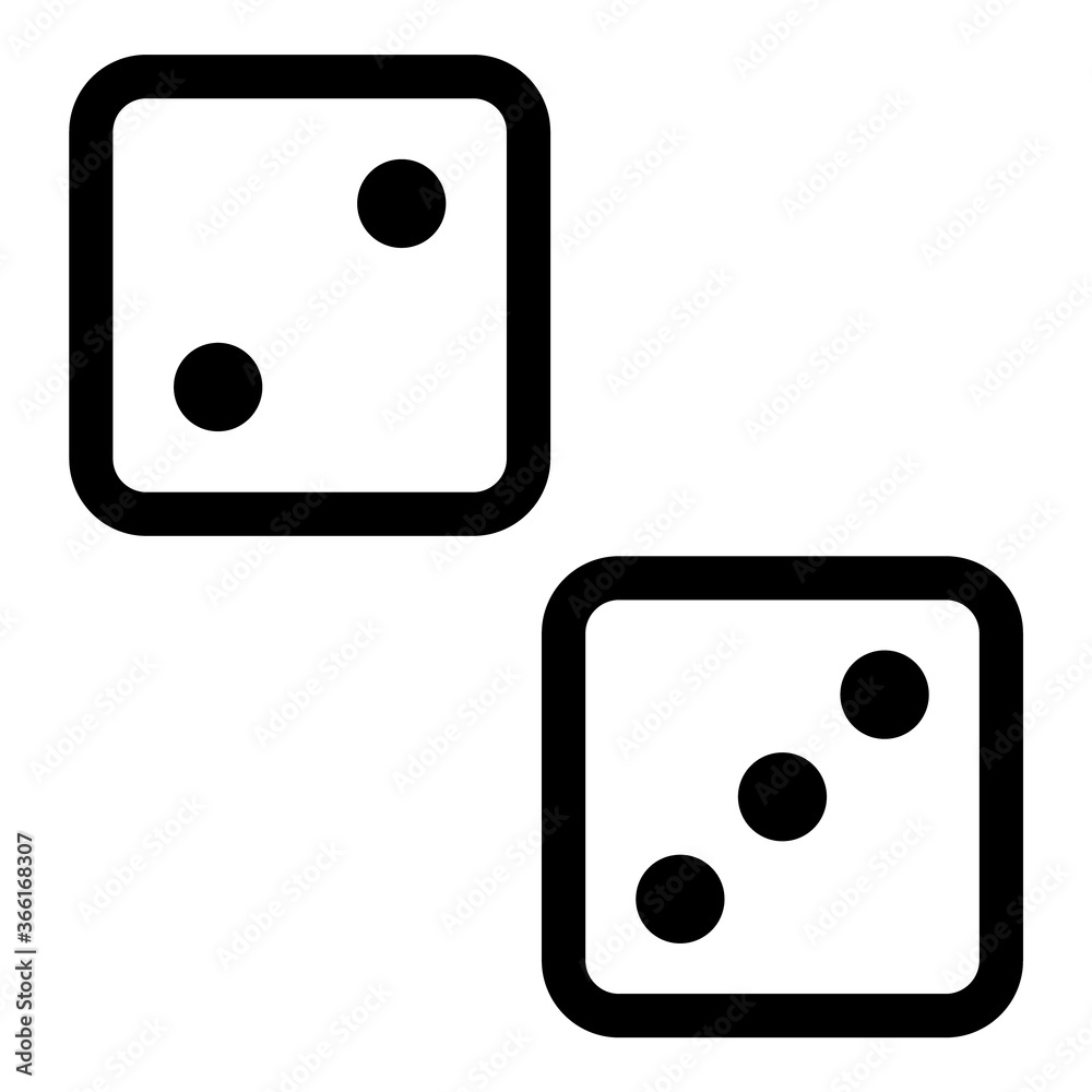 Dice Game Flat Icon Isolated On White Background Dice Game Flat Icon Isolated On White Background