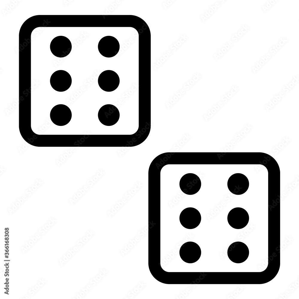 Dice Game Flat Icon Isolated On White Background Dice Game Flat Icon Isolated On White Background