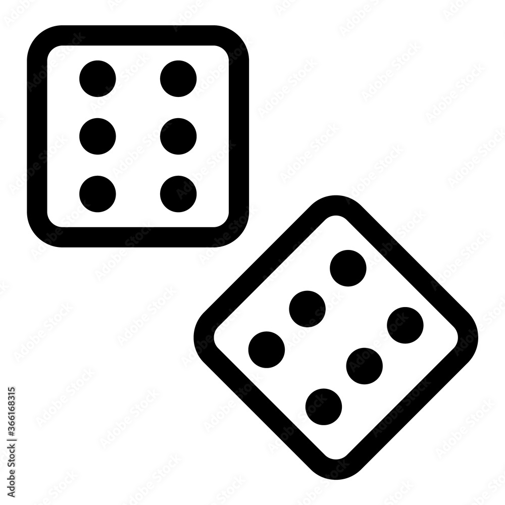 Dice Game Flat Icon Isolated On White Background Dice Game Flat Icon Isolated On White Background