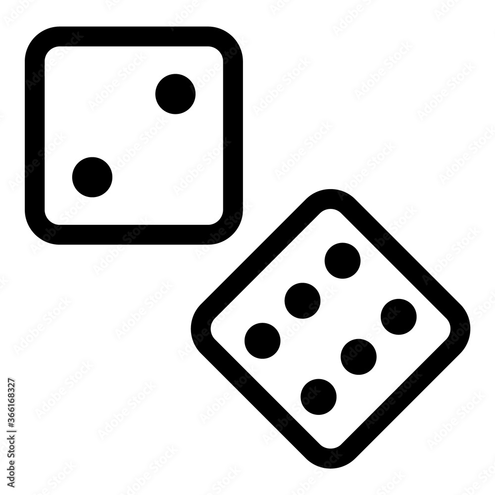 Dice Game Flat Icon Isolated On White Background Dice Game Flat Icon Isolated On White Background