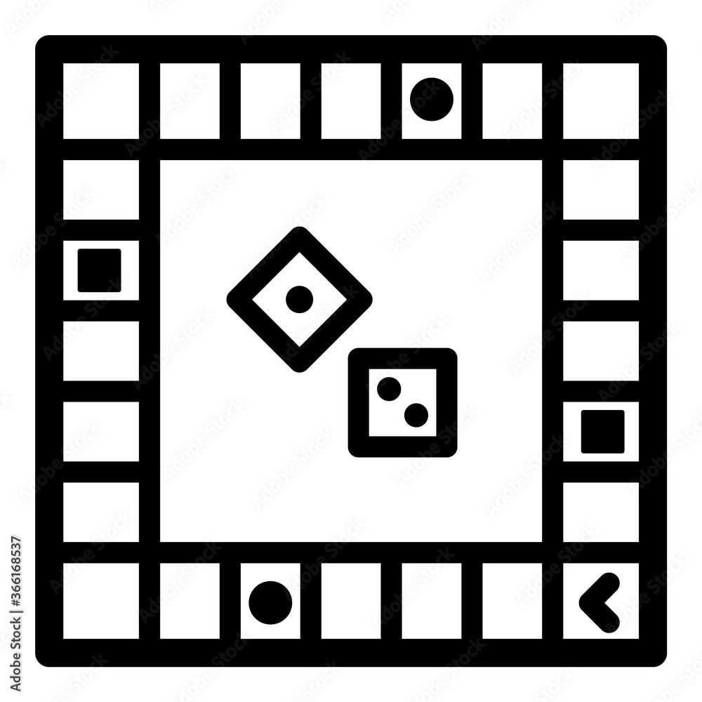 Monopoly Game Flat Icon Isolated On White Background