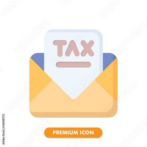 tax icon isolated on white background. for your web site design, logo, app, UI. Vector graphics illustration and editable stroke. EPS 10.