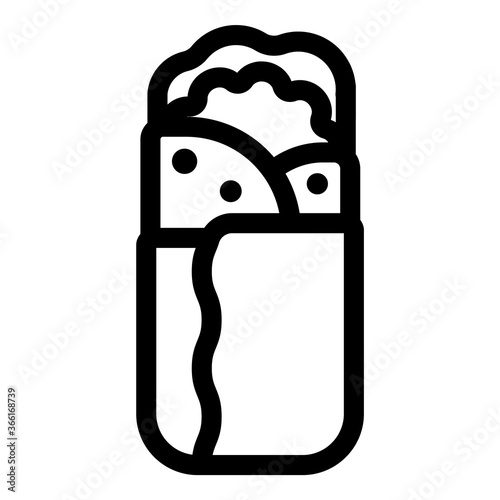 Shawarma Flat Icon Isolated On White Background