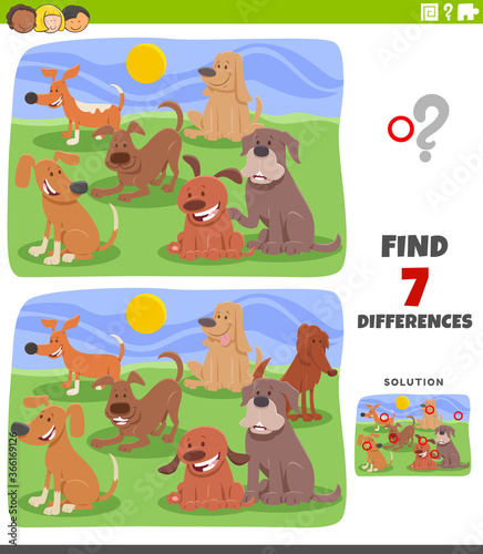 differences educational game with dogs group