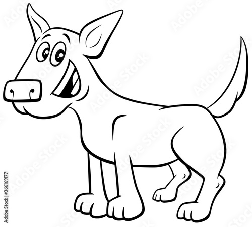 cartoon dog or puppy coloring book page