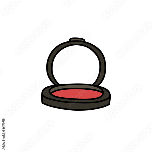 blush doodle icon, vector colour line illustration