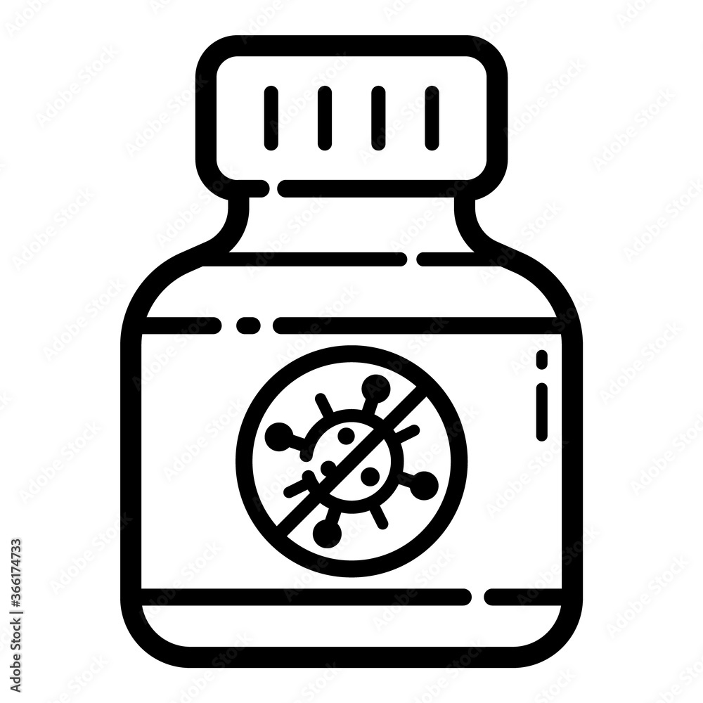 Covid Vaccine Bottle Flat Icon Isolated On White Background Covid Vaccine Bottle Flat Icon Isolated On White Background