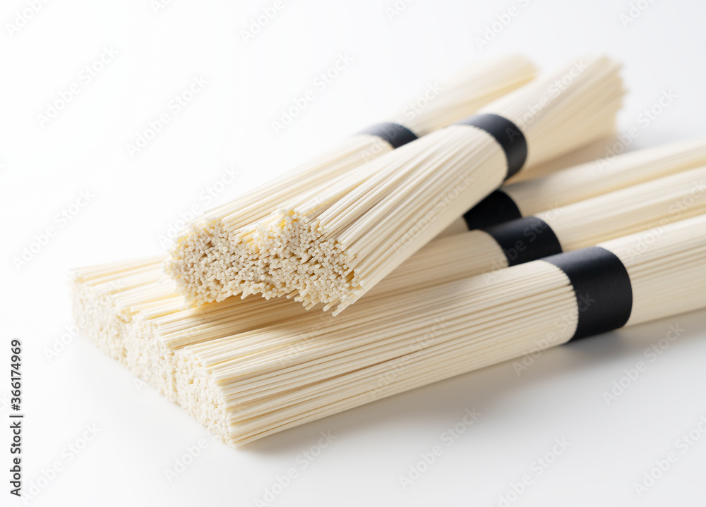 Somen noodles.Japanese very thin noodle made of wheat flour Somen noodles.Japanese very thin noodle made of wheat flour