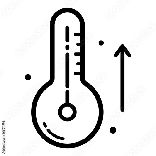 Temperature  Rise Flat Icon Isolated On White Background