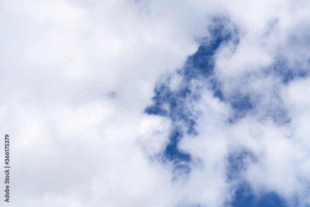 Huge white clouds running through the blue sky. Fluffy clouds background. Copy space Huge white clouds running through the blue sky. Fluffy clouds background. Copy space