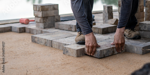 Paver being laid  photo