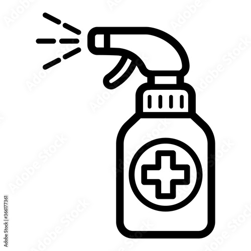 Sanitizer Virus Processing Flat Icon Isolated On White Background