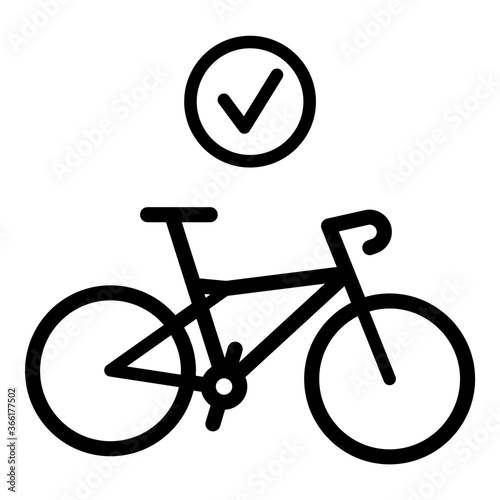 Bicycle Approve Flat Icon Isolated On White Background