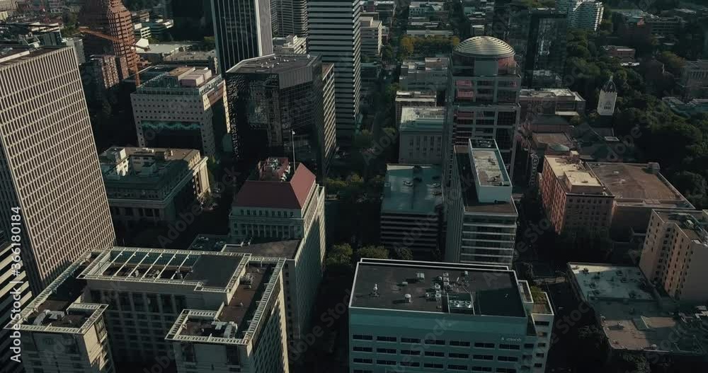 Drone Moving up to show the skyline of Portland Oregon Drone Moving up to show the skyline of Portland Oregon