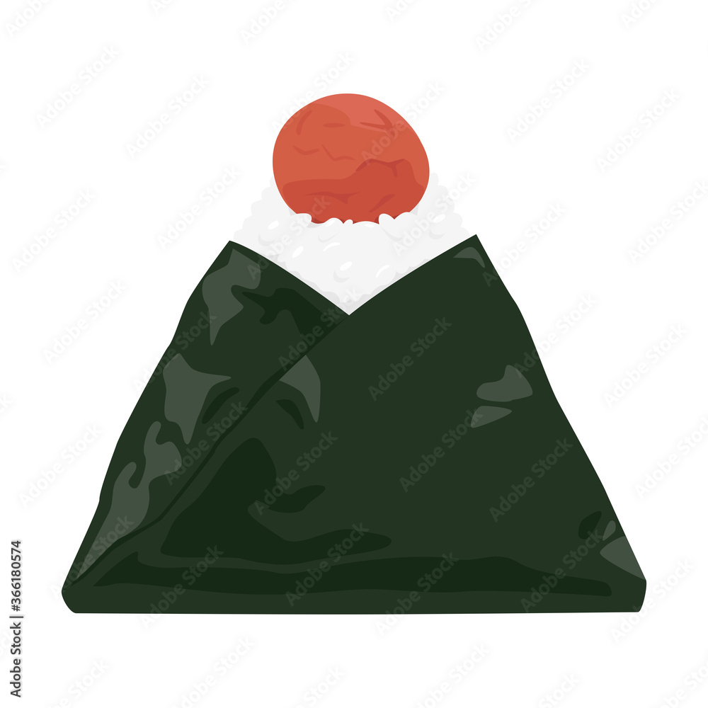 美味しそうな梅干しのおにぎりのイラスト Stock Vector Adobe Stock